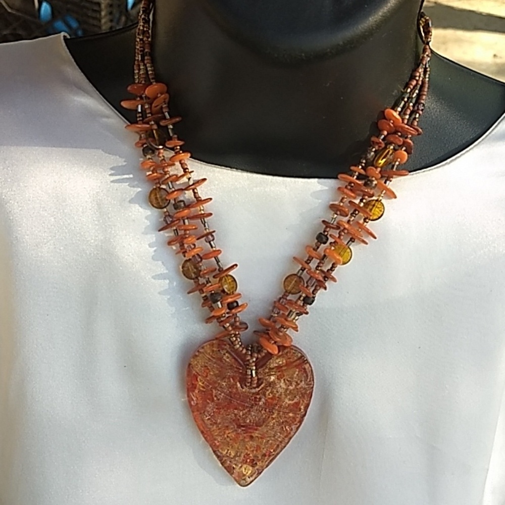 Heart necklace set, three tier